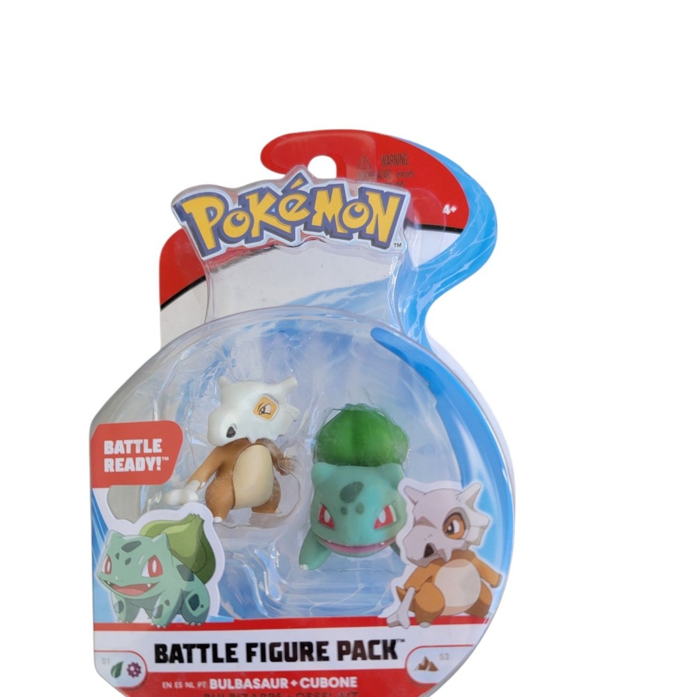 Pokemon Battle Figure Pack Kids 2 Inch Green Brown New Bulbasaur Cubone 95031